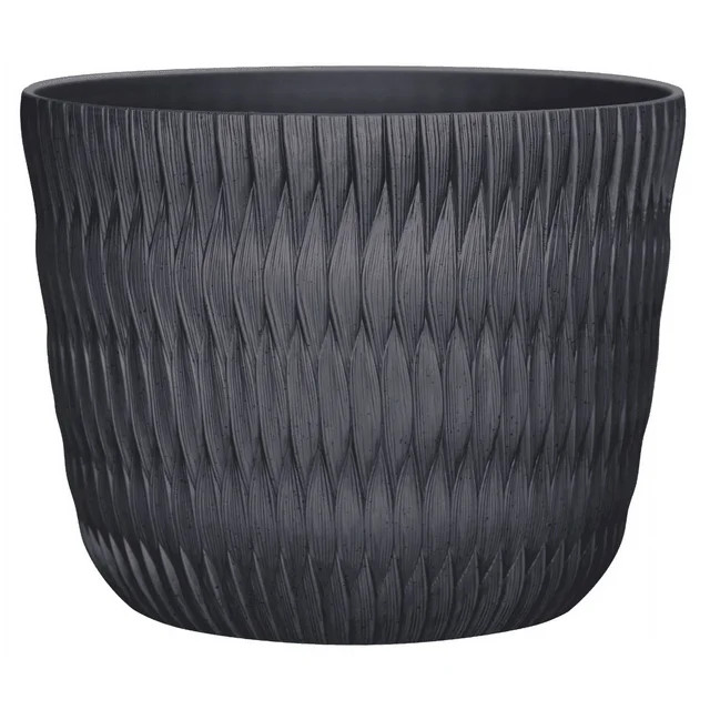 Better Homes & Gardens Carly Black Resin Planter, 15.9in Dia x 12.5in H | Walmart (US)