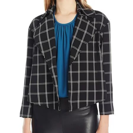 ANNE KLEIN Womens Black White Plaid Blazer Wear To Work Jacket Size: 4 | Walmart (US)