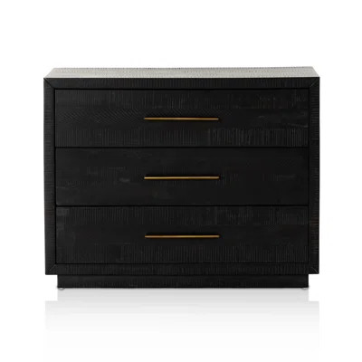 Suki Large Nightstand - Burnished Black/Brass | Wayfair North America