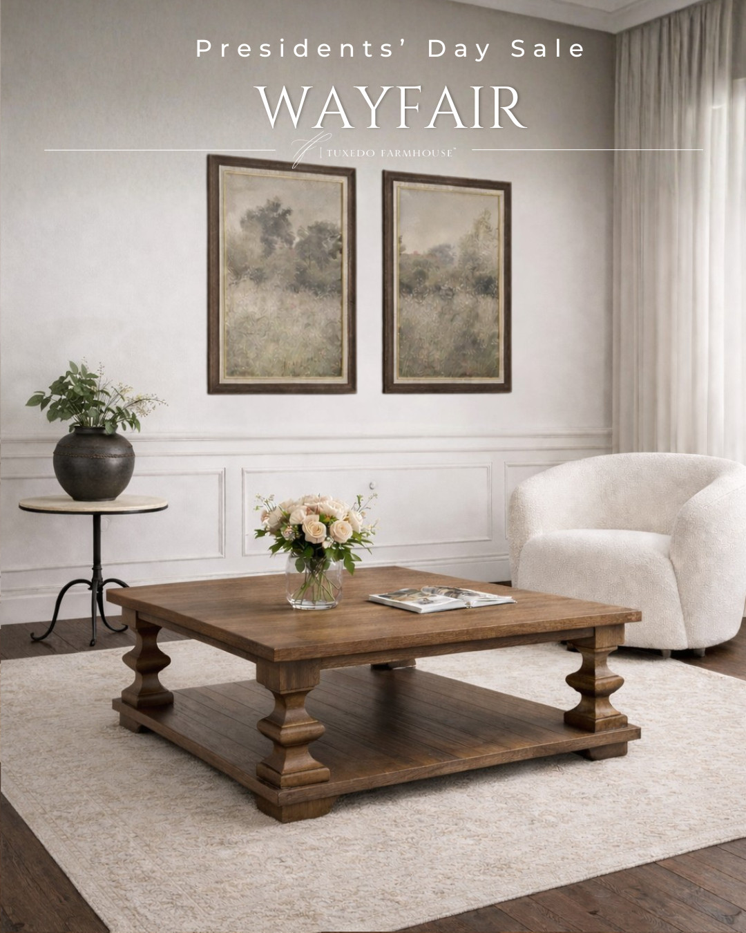 
Classic silhouettes, warm wood tones, and softly layered neutrals create a living space that feels both refined and inviting. From the beautifully crafted coffee table to the timeless artwork and textured seating, each piece brings depth and quiet elegance to the room.

Even better, these thoughtfully chosen finds are part of Wayfair’s Presidents’ Day Sale—making it the perfect time to invest in enduring staples that elevate your home with ease and lasting style.

Seasonal, home decor, accent chairs, rugs, wall art, frames, pillows, lamps, baskets, candles, books, coffee tables, ottomans, trays, bowls, consoles, accent tables
 

 #LTKSeasonal #LTKHome
