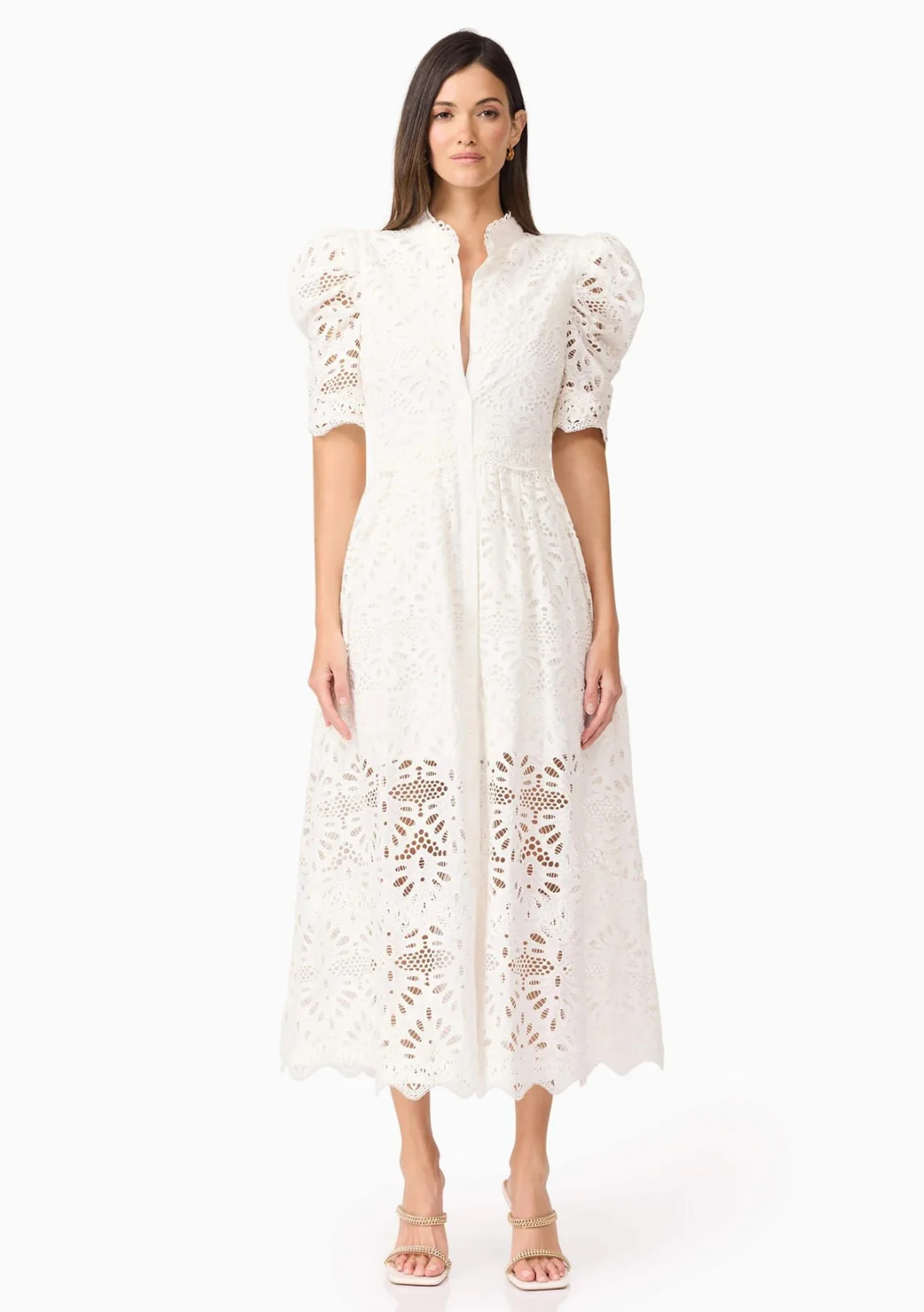 Carli Midi Shirt Dress in Ivory | Sierra Deene