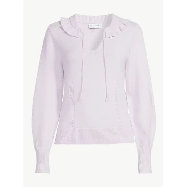 Free Assembly Women's Ruffle Collar Sweater, Lightweight - Walmart.com | Walmart (US)