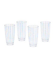 Set Of 4 Acrylic Dotted Highball Glasses | TJ Maxx