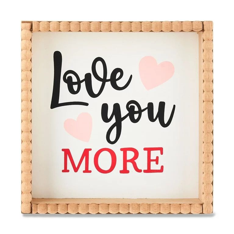 Way to Celebrate 6" Wooden Love Block Tabletop Decoration, White | Walmart (US)