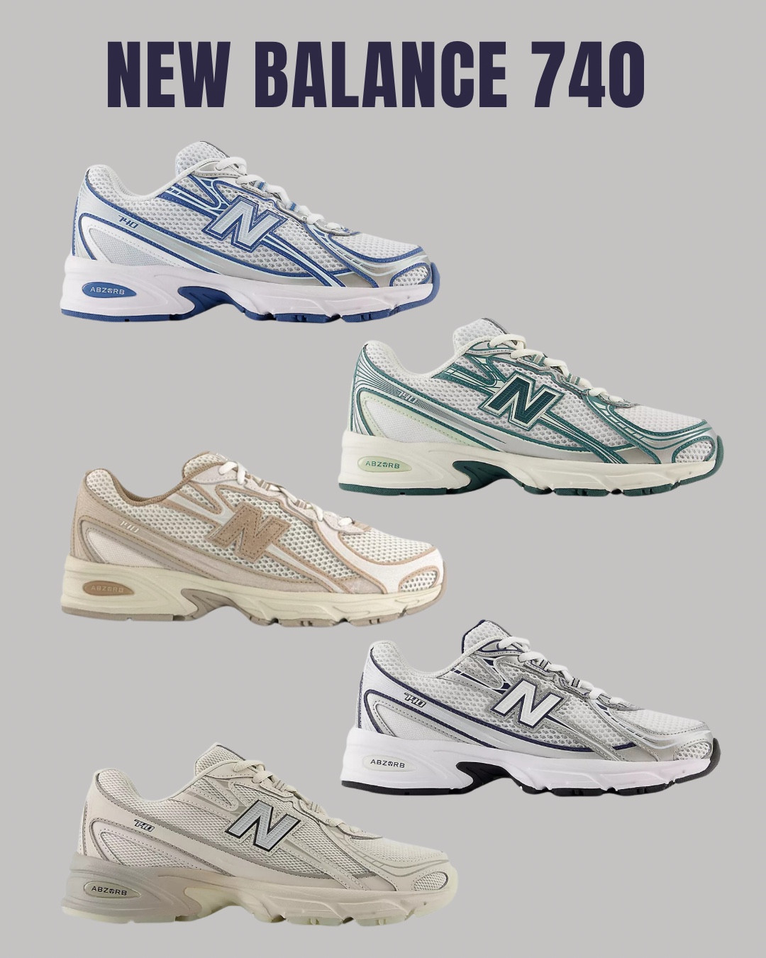 New Balance 740 trending style for 2025‼️
Tags: neutral beige blue navy forest green cream stripe winter spring autumn summer fashion inspo outfit ideas everyday stylee

#LTKshoes