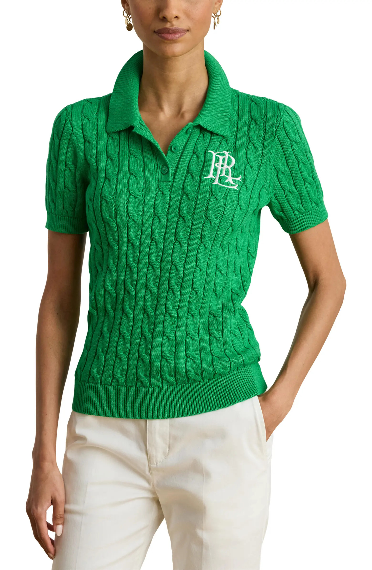 Natrissa Cable Knit Polo Sweater | Nordstrom