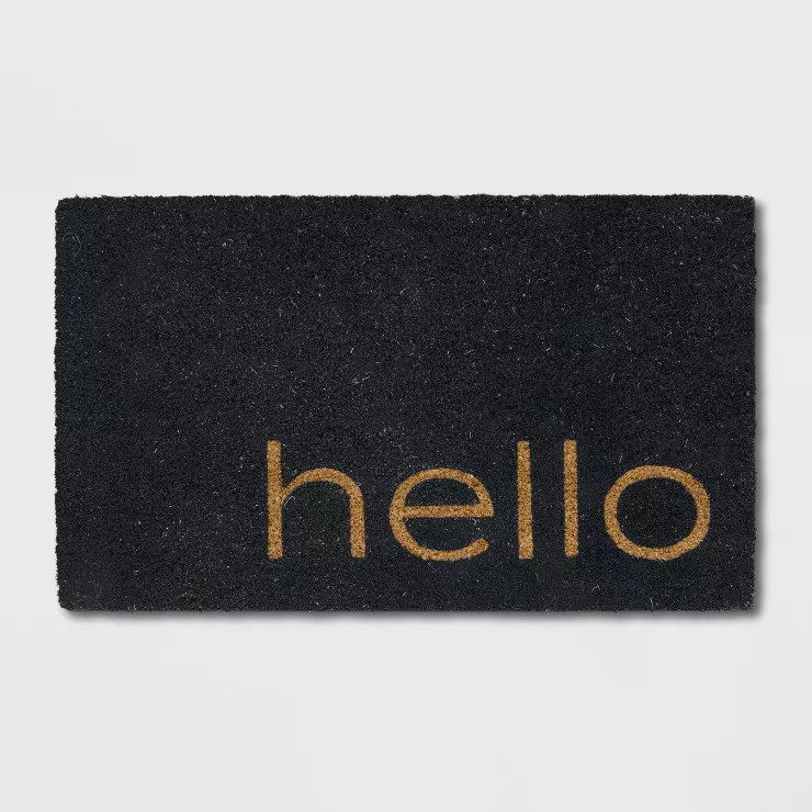 1'6"x2'6"/18"x30" Hello Doormat Black - Project 62™ | Target