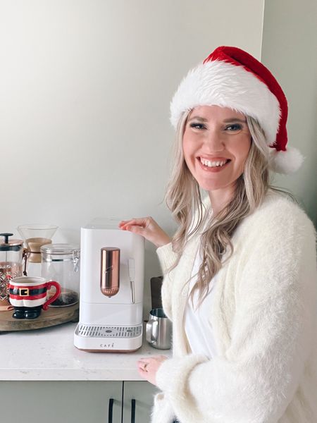 ((Paid partnership with @wayfair)) Me before coffee vs. me *after* coffee.  Lol. I'm in love with my @cafeappliances Espresso Machine. It makes a great gift for yourself or an EPIC gift for a coffee lover (coffee stencil optional, but encouraged.) Be sure to shop the holiday sale on @Wayfair to save up to 40% off Café small appliance favorites now through 12/14! #wayfair #noplacelikeit #wayfairathome #holidayhomedecor #distinctbydesign