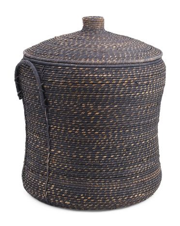 Large Rattan Storage Basket With Lids And Handles | Marshalls