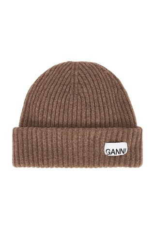 Ganni Rib Knit Beanie in Tiger's Eye from Revolve.com | Revolve Clothing (Global)