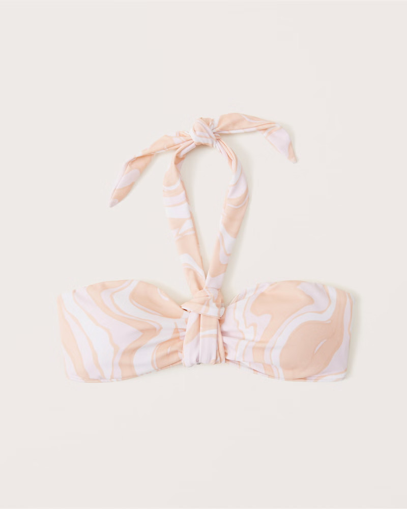 Women's Knot-Front Halter Bandeau Swim Top | Women's Swimwear | Abercrombie.com | Abercrombie & Fitch (US)