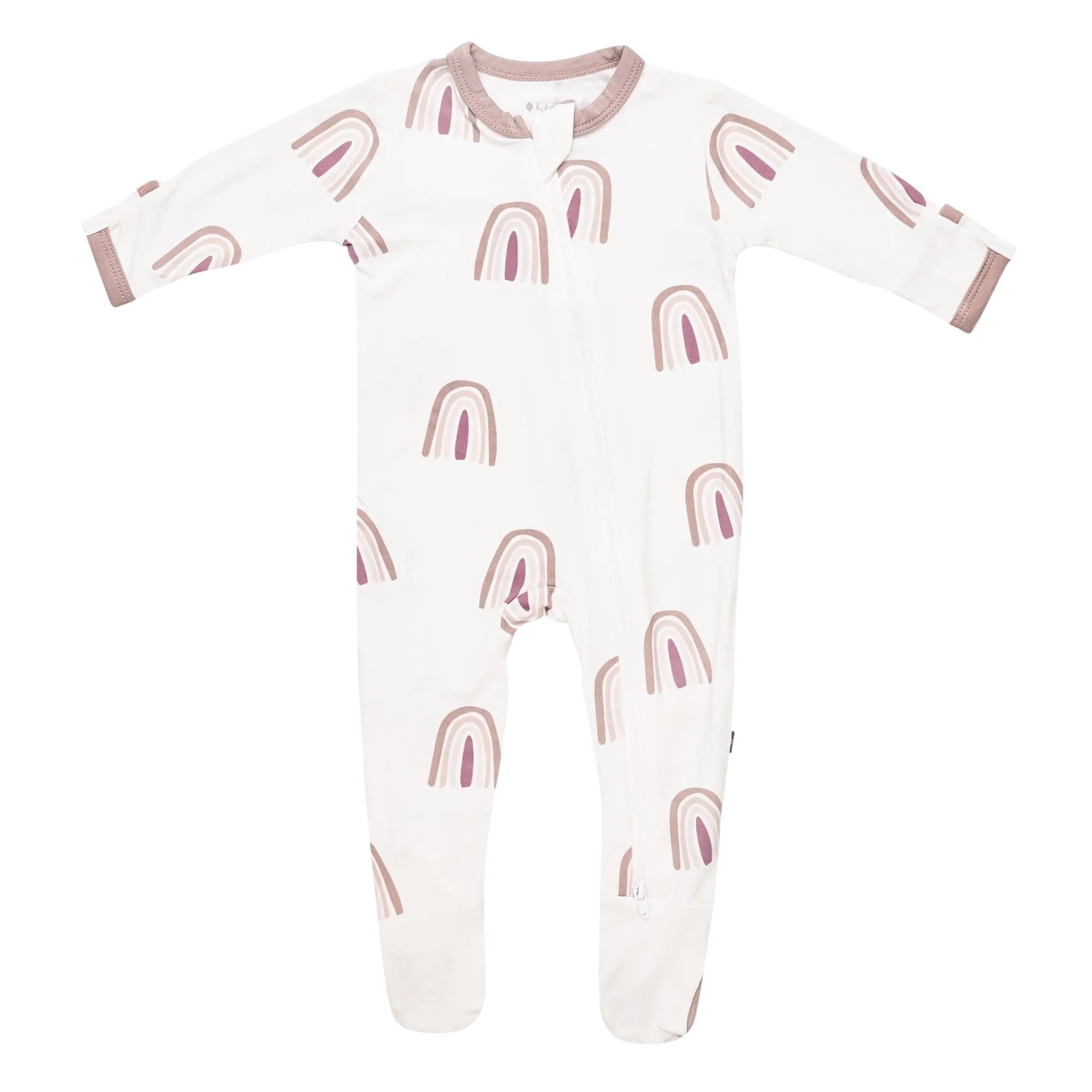 Printed Zippered Footie in Sunset Rainbow | Kyte BABY