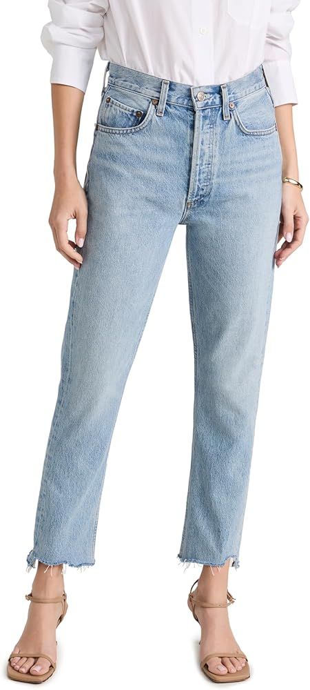 AGOLDE Women's Riley High Rise Straight Crop Jeans | Amazon (US)