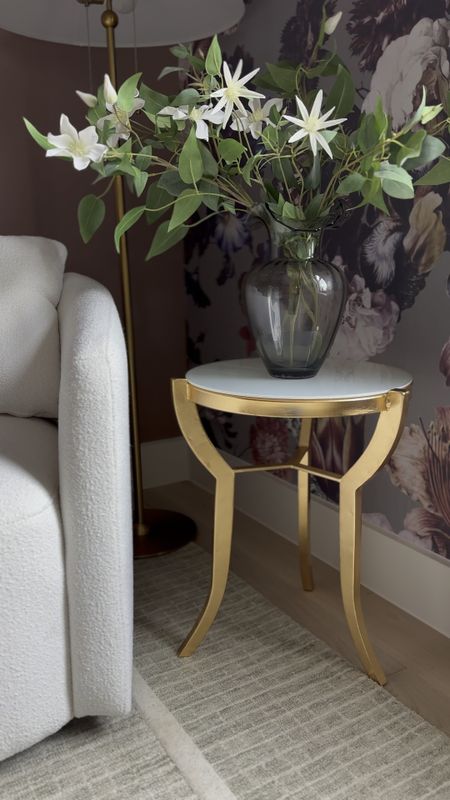 New Amazon small gold accent table! And so excited I found to these faux florals for you! Perfect for spring.

#LTKstyletip #LTKhome #LTKfindsunder50