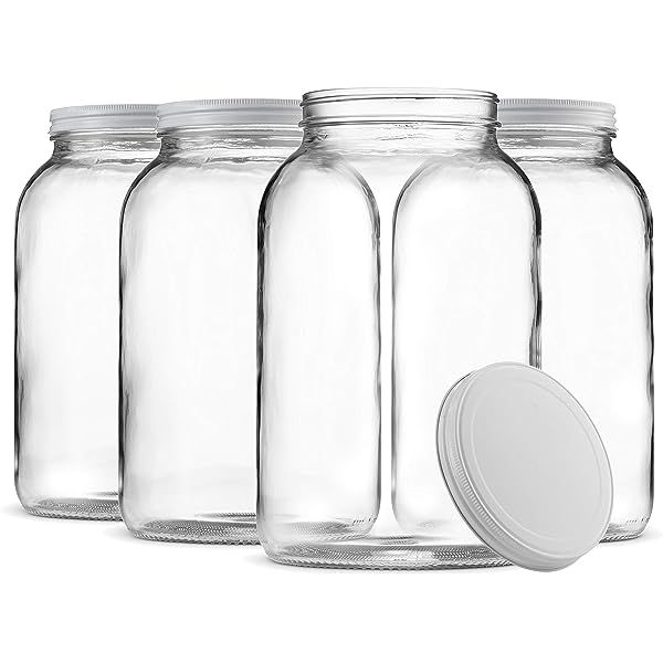 Paksh Novelty 1-Gallon Glass Jar Wide Mouth with Airtight Plastic Lid - USDA Approved BPA-Free Di... | Amazon (US)