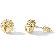 PAVOI 14K Gold Plated Sterling Silver Post Love Knot Stud Earrings | Gold Earrings for Women | Amazon (US)
