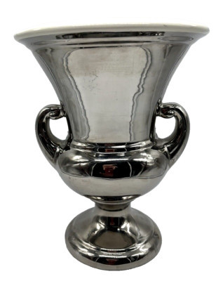 Vintage Haeger Pottery Silver Platinum Glazed Trophy Urn Vase 9” Lustre  | eBay | eBay US