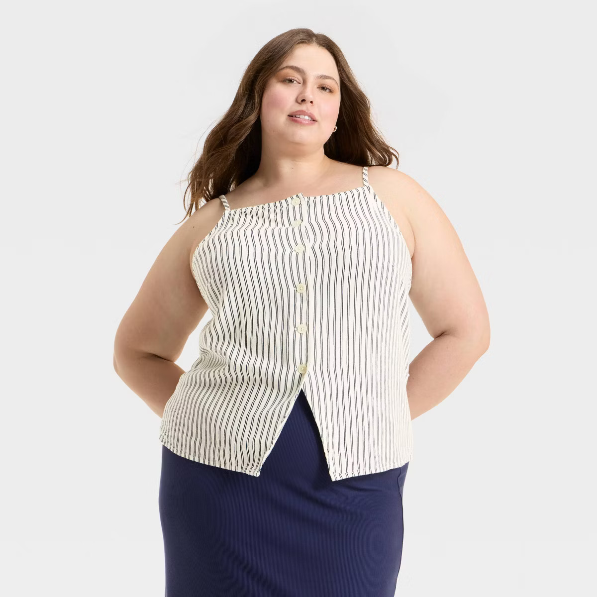 Women's Linen Blend Button Front Vest - A New Day™ | Target