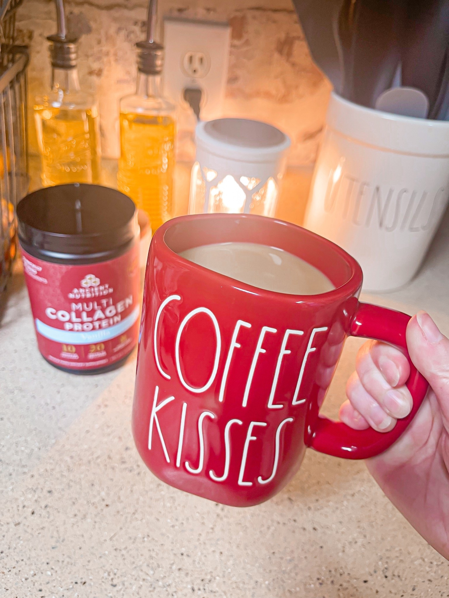 Trying out a new vanilla collagen powder in my coffee.
So far, I love it.
….it kinda has that Swiss Miss hot chocolate flavor.
I  think it’s a really cozy + yummy addition to my coffee.

**it also comes in an unflavored option.**

#LTKBeauty #LTKdayinmylife #LTKmorningroutine
