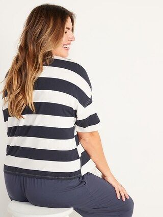 Oversized Luxe Striped Tee for Women | Old Navy (US)
