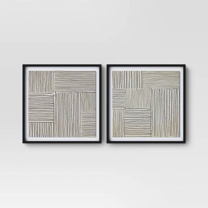 (Set of 2) 20" x 20" Abstract Lines Framed Print - Project 62™ | Target