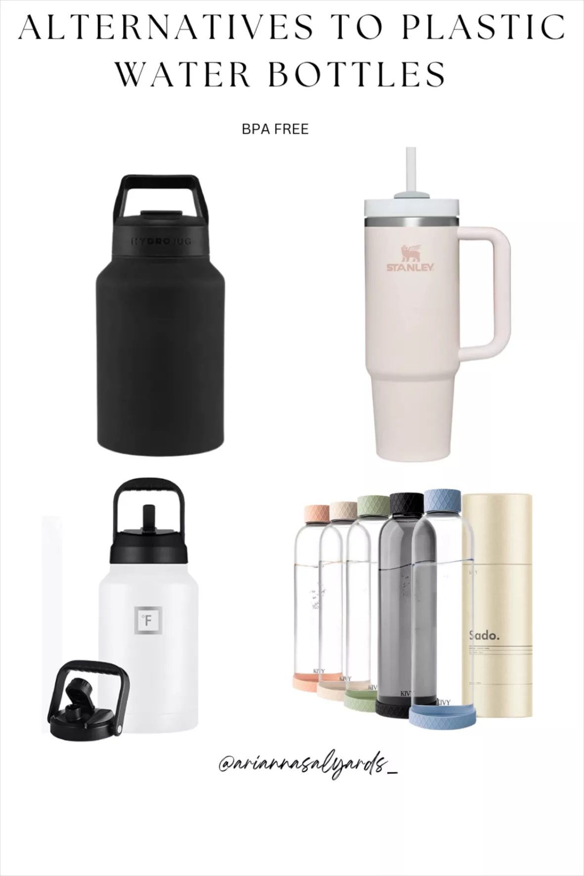 Alternatives to plastic water bottles