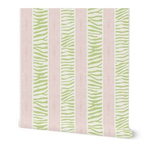 Light green and pink Land and Sea Stripe Wallpaper | Spoonflower | Spoonflower