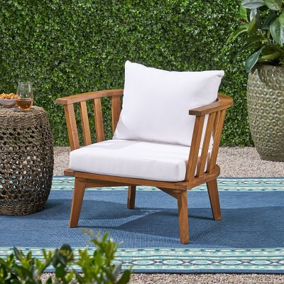 Okak Boho Patio Accent Chair,Set of 1,Outdoor Acacia Leisure Chairs Upholstered Armchair for Backyard,Patio&Garden,400lbs Max | Target