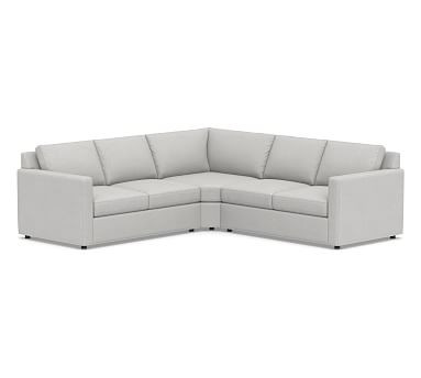 Sanford Square Arm Upholstered 3-Piece L-Sectional with Wedge | Pottery Barn (US)