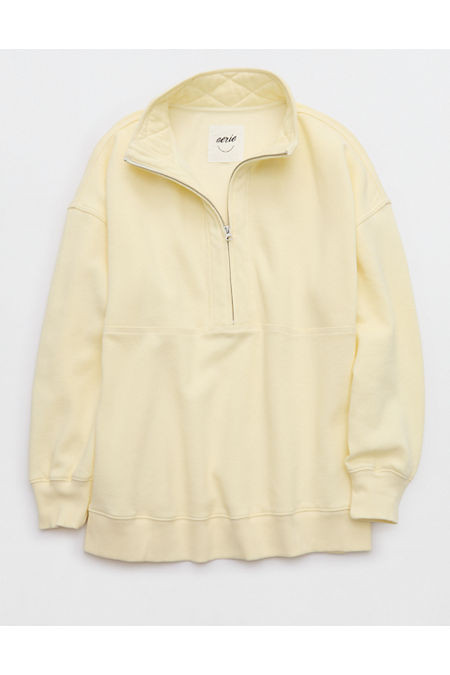 Aerie Quarter Zip Sweatshirt Women's Cozy Yellow S | Aerie