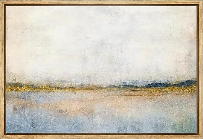 wall26 Framed Canvas Print Wall Art Grunge Minimal Pastel Landscape Nature Wilderness Illustratio... | Amazon (US)