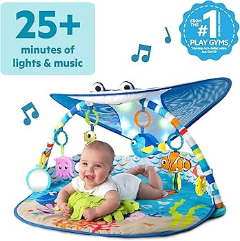 Bright Starts Disney Baby Finding Nemo Mr. Ray Ocean Lights & Music Gym, Ages Newborn + | Amazon (US)