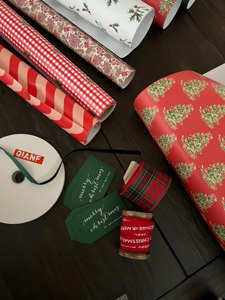Christmas wrapping paper, velvet ribbon, holiday gift tags personalized 

#LTKSeasonal #LTKHoliday #LTKfamily