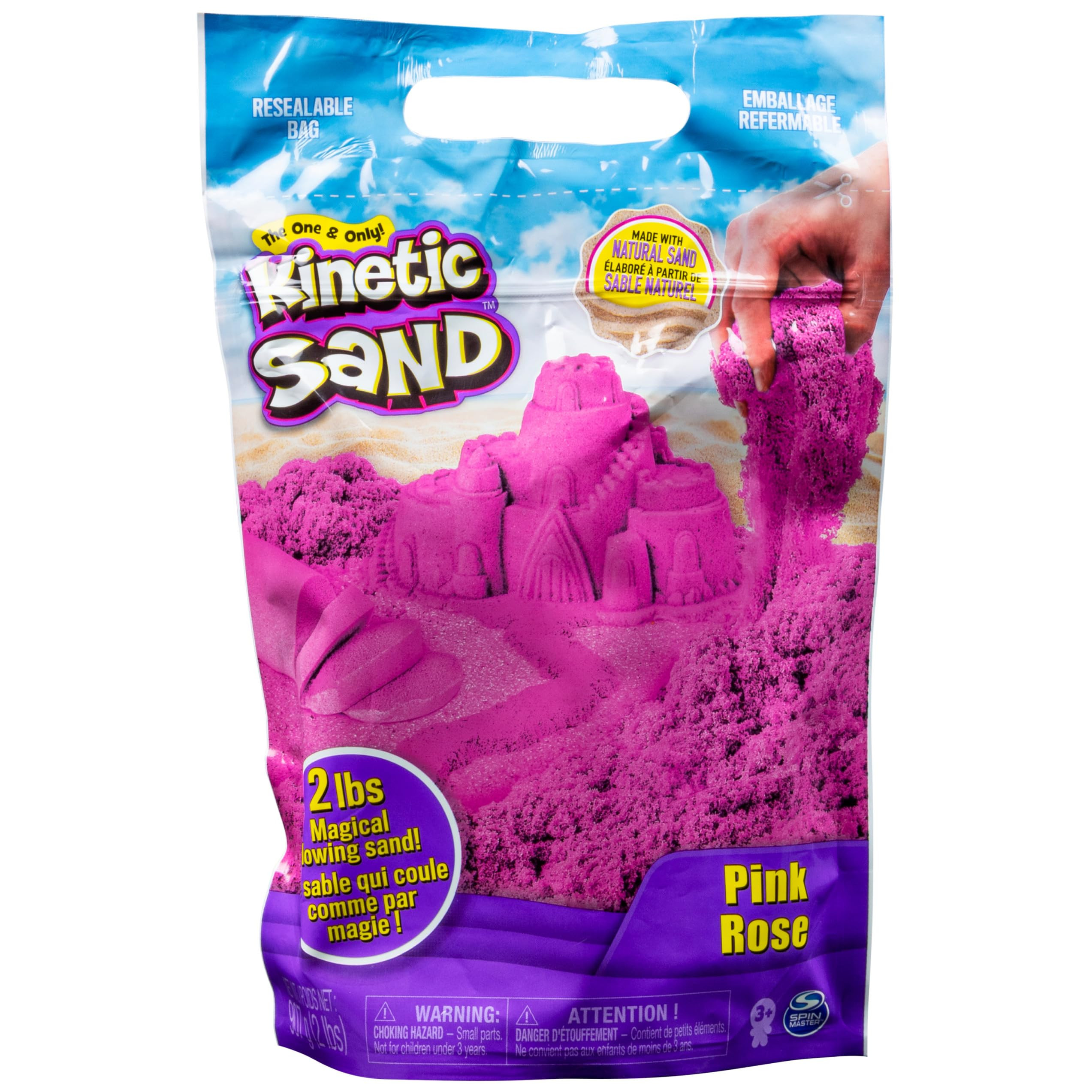 Kinetic Sand, 2lbs Pink Play Sand, Moldable Sensory Toys for Kids, Resealable Bag, for Ages 3 and... | Amazon (US)