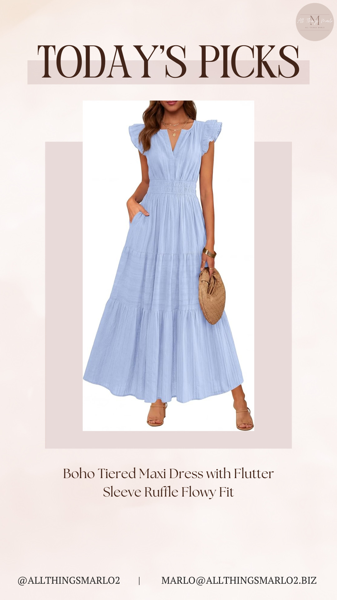 Boho Tiered Maxi Dress with Flutter Sleeve Ruffle Flowy Fit 

 #LTKSeasonal #LTKWorkwear #LTKTravel