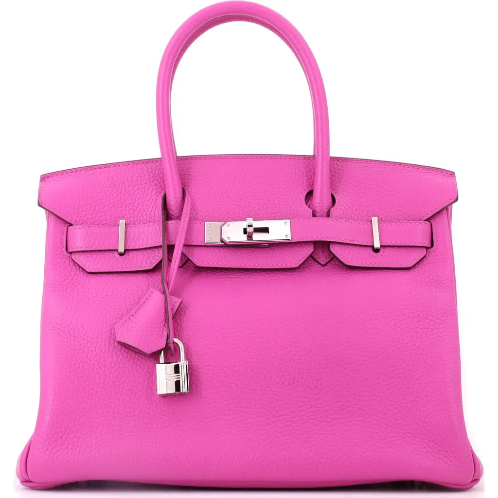 Pre-Owned Hermes Birkin Handbag Pink Clemence with Palladium Hardware 30 at Nordstrom, Size Small | Nordstrom