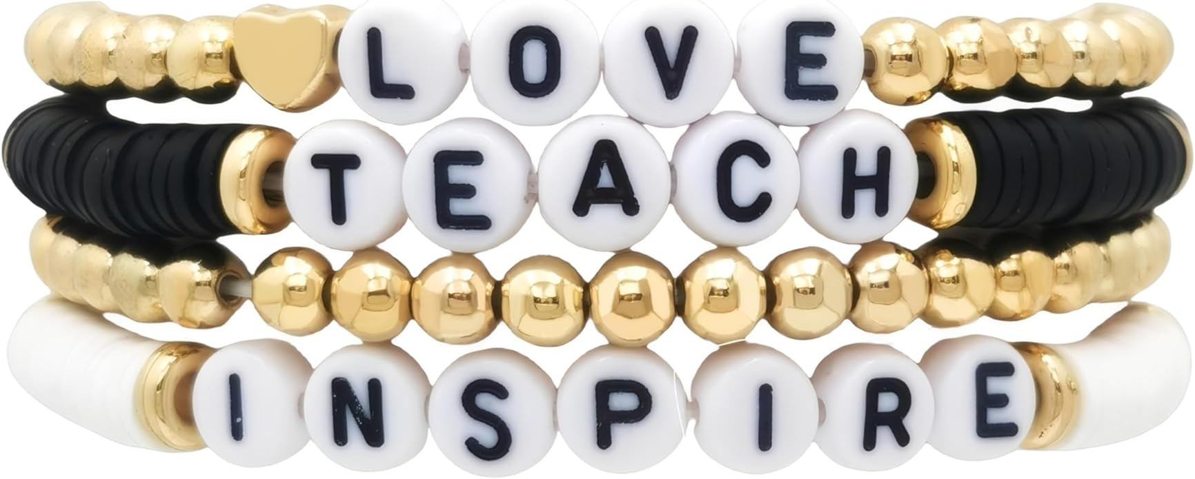 Beaded Teacher Bracelet for Women Girls Handmade Teacher Appreciation Stackable Bracelets Love Te... | Amazon (US)