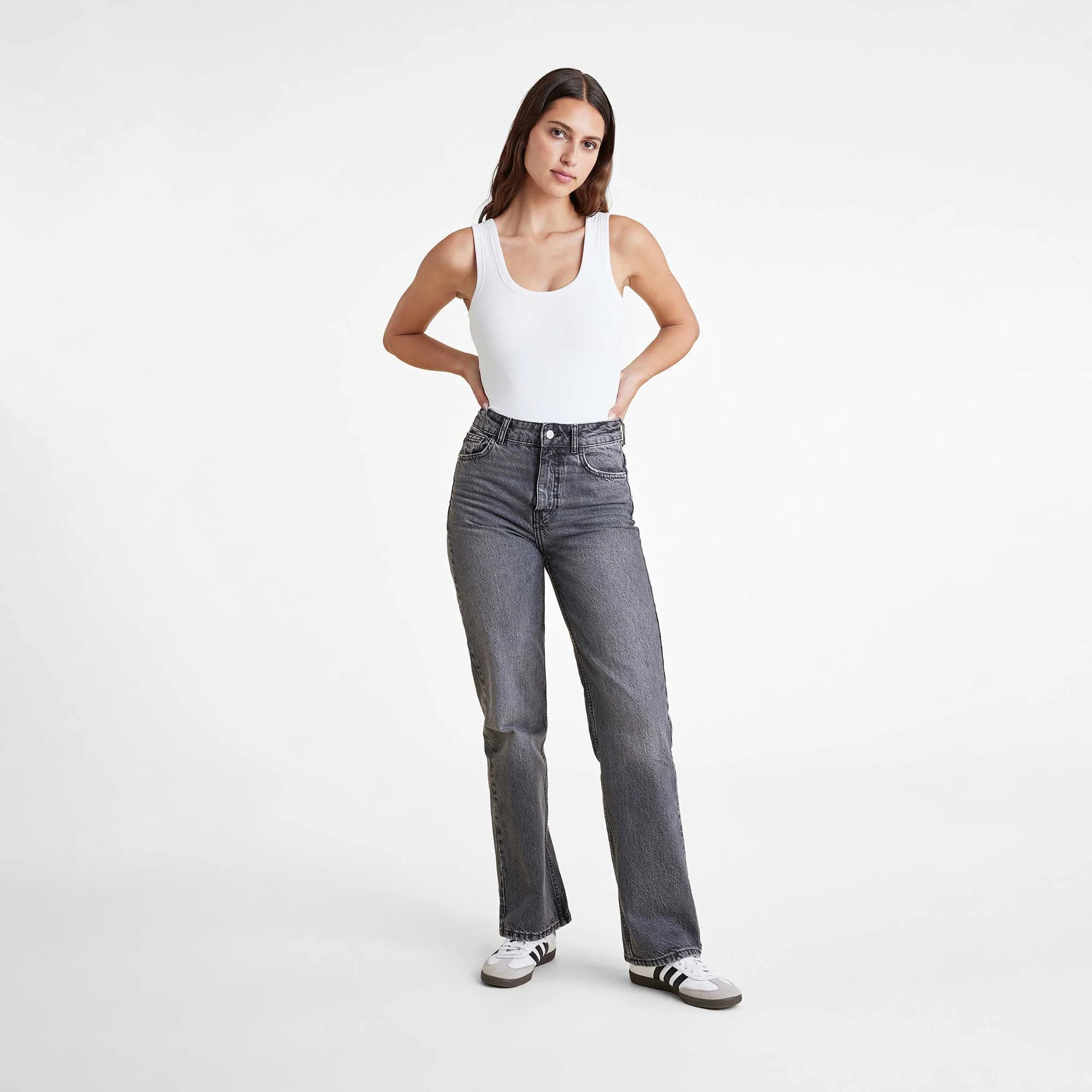 Seamless Scoop Tank Bodysuit | White | Nuuds US