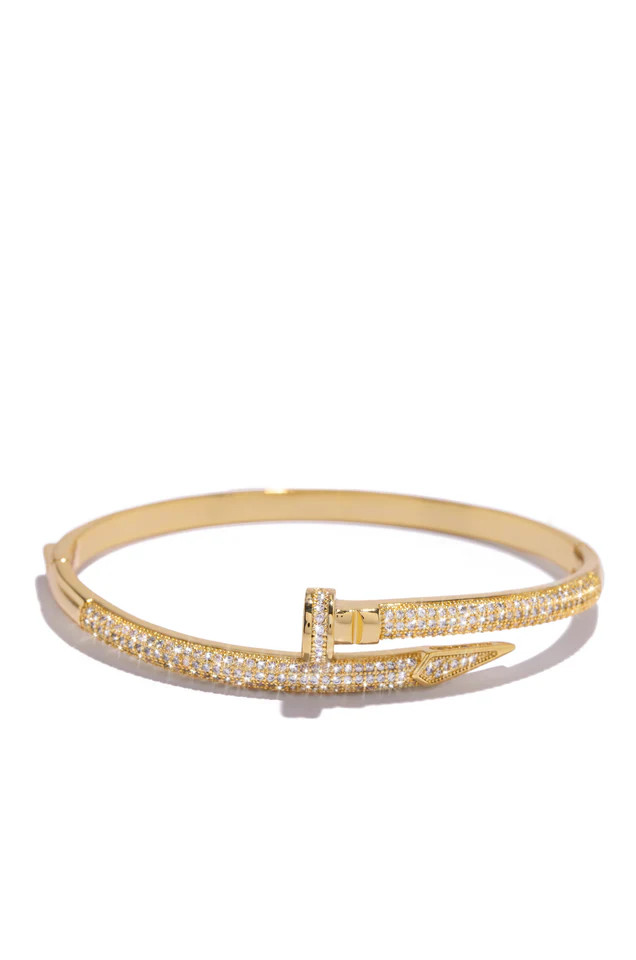 Miss Lola | Gold Embellished Bracelet | MISS LOLA