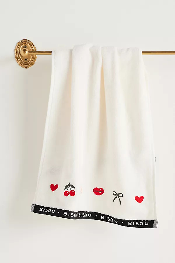 Valentine's Day Cotton Embroidered Hand Towel | Anthropologie (US)