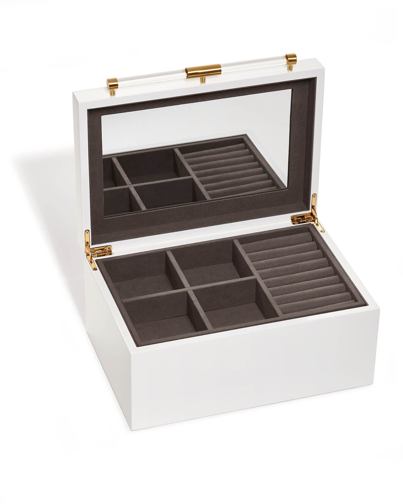 Medium Antique Brass Jewelry Box in White Lacquer | Kendra Scott | Kendra Scott