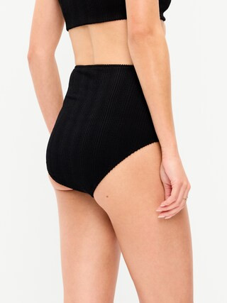 High-Waisted Ribbed Bikini Swim Bottoms | Old Navy (US)