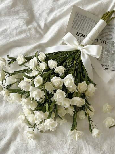 1/3/6pcs Artificial Flowers Mini Roses Bouquet Realistic DIY Foam Floral Decor For Valentine's Day Gift Wedding Bouquets/Centerpieces, Outdoor Party Backdrops, Room/Table, And Garden/Pot Decoration Gifts Birthday Graduation | SHEIN