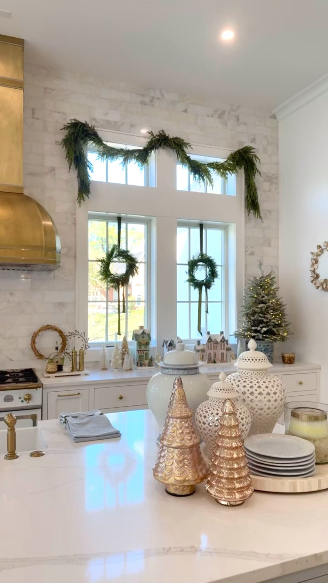 Christmas houses, mini wreaths, Norfolk Pine garland, planters, tabletop trees

#LTKHome #LTKHoliday