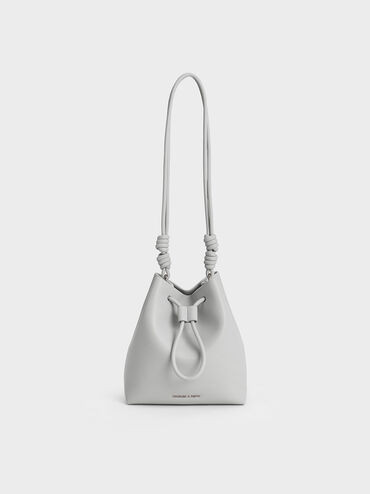 Grey Leia Knotted Bucket Bag | CHARLES & KEITH | Charles & Keith US