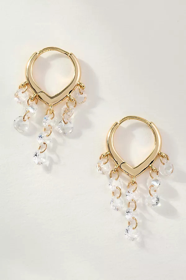 Drippy Crystal Huggie Hoop Earrings | Anthropologie (US)