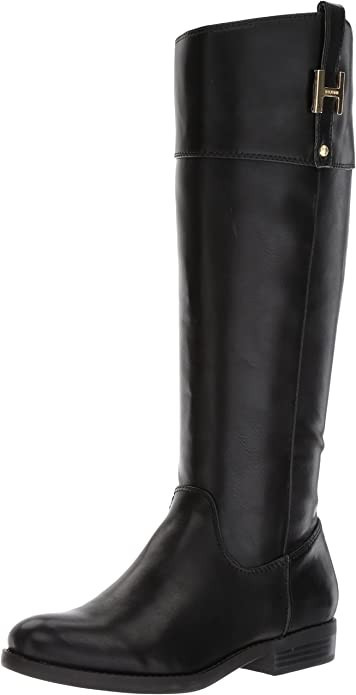 Amazon.com | Tommy Hilfiger Women's SHYENNE Equestrian Boot, Black, 7.5 | Knee-High | Amazon (US)