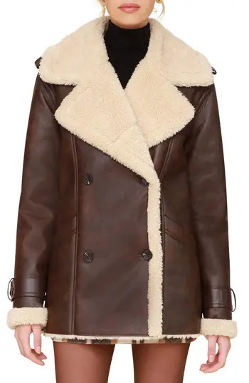 Avec Les Filles Faux Shearling Coat in Brown at Nordstrom Rack, Size Small | Nordstrom Rack