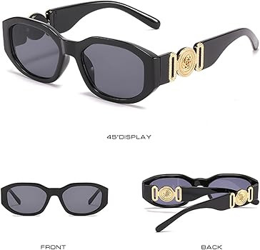 LUJAUXV Rectangle Sunglasses for Women Men Retro 90s Square Fashion Trendy Sunglasses Cool Vintag... | Amazon (US)