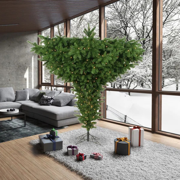 7.5' Green Spruce Artificial Christmas Tree with 650 Clear/White Lights | Wayfair North America